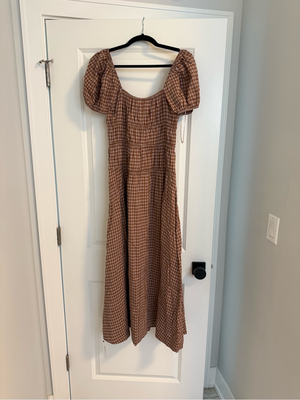 NWT Reformation Rhett dress brown plaid - Picture 6 of 6